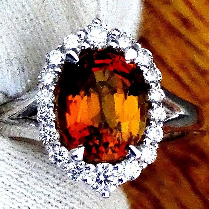 orange tourmaline 14kt ring - Shilat