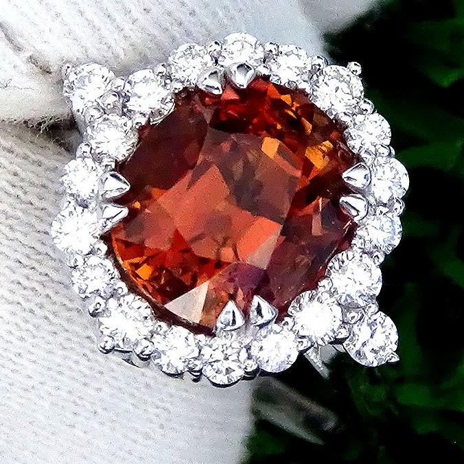  orange tourmaline 14kt ring - Shilat