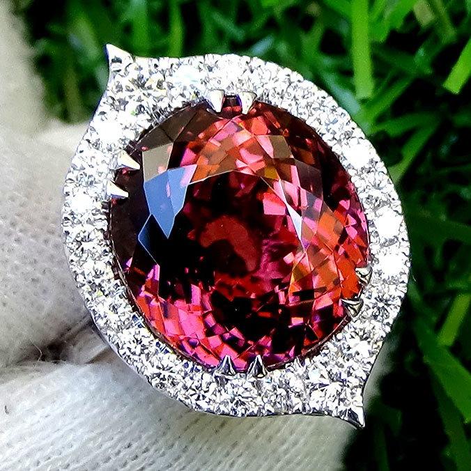 Pink tourmaline diamond ring - Shilat