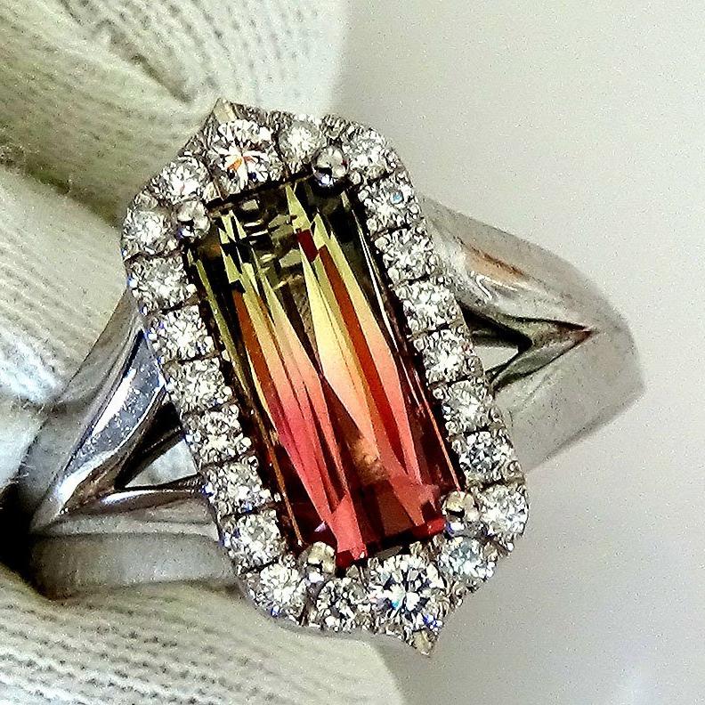 tourmaline diamonds ring - Shilat