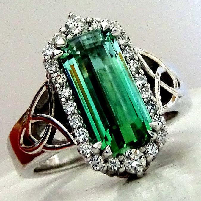 green tourmaline 14kt ring - Shilat