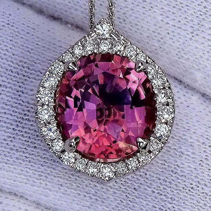 pink tourmaline pendant - Shilat